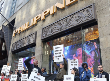 Protestors in NY picket the Philippines embassy